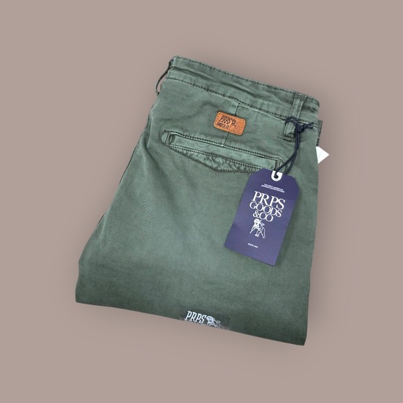 New PRPS‎ Men's Savoy Bowman Slim Fit Chino Cargo Pants Size 30 Green E87P507K